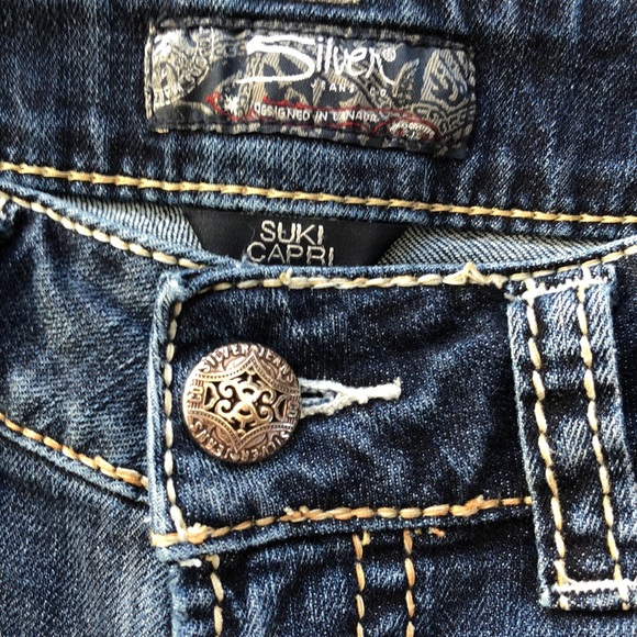 Silver Jeans Blue Suki Capri Jeans Size 28 - Picture 6 of 14